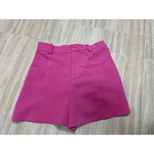 ZARA Womens Fuchsia Pink High Waisted Tailored Dress Shorts Size Medium M MEX 28